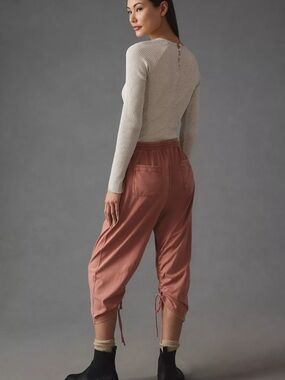 Anthropologie Dusty Rose Drawstring Crop Joggers